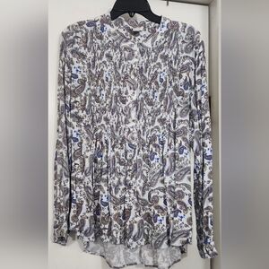 Sundance Blue and Brown Paisley Blouse